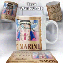 Taza Wanted-129 Anime One Piece Bon Clay